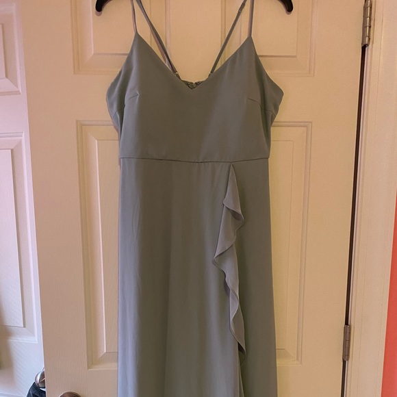 Birdy Grey Theresa Chiffon Bridesmaid Dress - Sage (hemmed; has pockets) - Picture 5 of 16